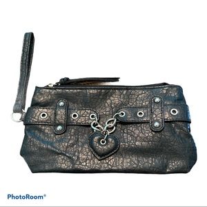 Chateau Black Snake Skin Wristlet Clutch Purse